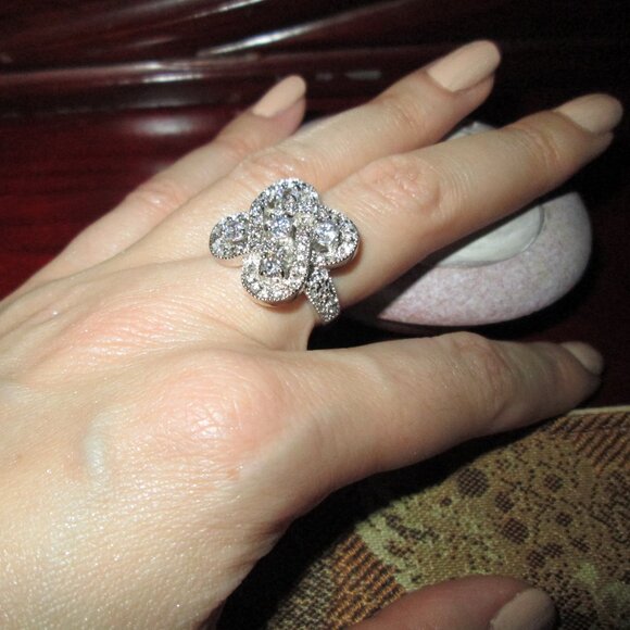 Cubic Zirconia Pavé Knot Cocktail Ring NWOT - Picture 9 of 10